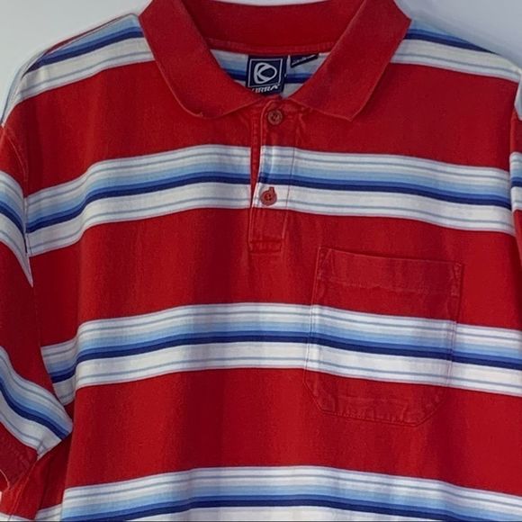 Kiera men’s red stripe Polo skater shirt 8290 XL - Picture 4 of 9
